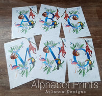 PERSONALISE ME! Add a Name -Tropical Alphabet Prints - Jungle & Sloths