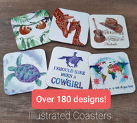 Over 190 Designs! Square Custom Made Coasters - GBF