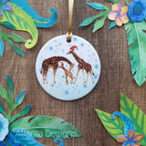 PERSONALISE ME! Giraffe Family - Individual Ceramic Hanging Christmas Decoration