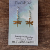 Dragonfly Earrings (Gold Colour)