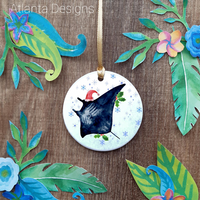 PERSONALISE ME! Manta Ray - Individual Ceramic Hanging Christmas Decoration - Scuba Diving