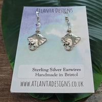 Stingray Manta Ray Dangly Earrings - Ocean Jewellery