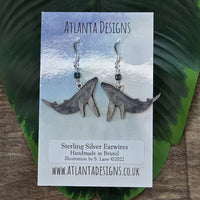 Humpback Whale Dangly Earrings - Ocean Jewellery