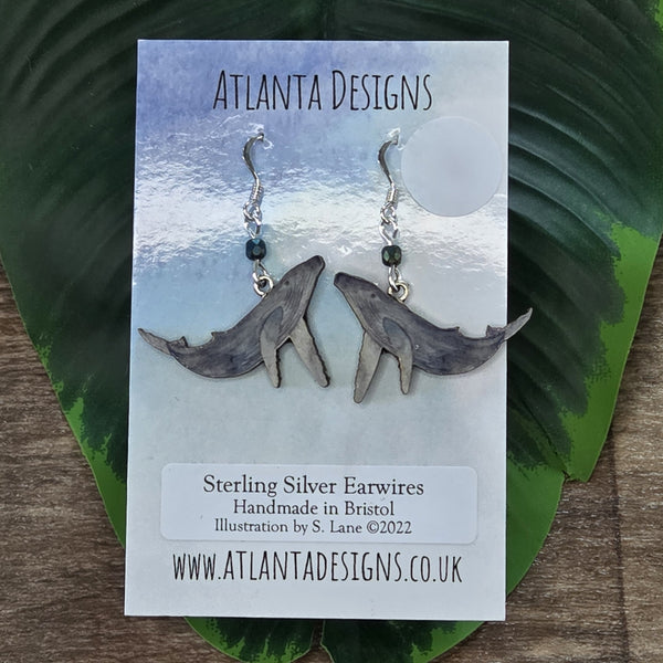 Humpback Whale Dangly Earrings - Ocean Jewellery
