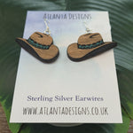 Cowboy Hat  Dangly Earrings - Country Jewellery