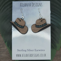 Cowboy Hat  Dangly Earrings - Country Jewellery