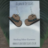 Cowboy Hat  Dangly Earrings - Country Jewellery