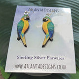 Parrot Dangly Earrings - Blue and Gold Macaw