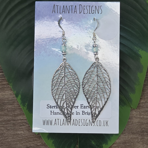 Large Leaf Dangly Earrings