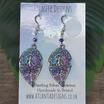 Multicolour Large Leaf Dangly Earrings
