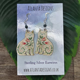 Floral Cat Dangly Earrings