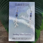 Beaded Leaf Dangly Earrings