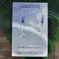 Beaded Leaf Dangly Earrings