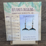Blue Whale Tail Dangly Earrings - Ocean Jewellery