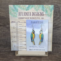 Parrot Dangly Earrings - Blue and Gold Macaw