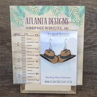 Cowboy Hat  Dangly Earrings - Country Jewellery