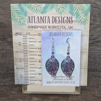 Multicolour Large Leaf Dangly Earrings