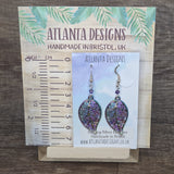 Multicolour Large Leaf Dangly Earrings
