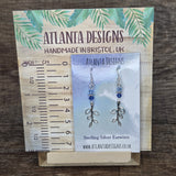 Beaded Leaf Dangly Earrings