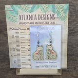 Floral Cat Dangly Earrings