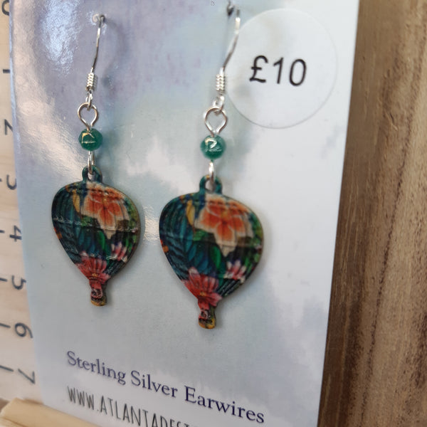 Hot Air Balloon Earrings - Tropical Flowers