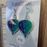 Hot Air Balloon Earrings - Blue stars Acrylic