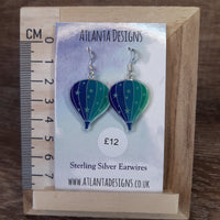 Hot Air Balloon Earrings - Blue stars Acrylic