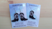 Cowboy Boots - Black - Country Jewellery Earrings or Necklace