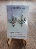 Turquoise Cactus Earrings or Necklace