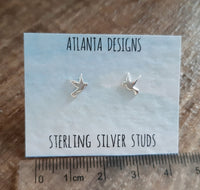 Silver Dove Stud Earrings