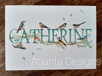 Personalised Name Prints - Garden Birds