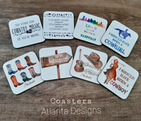 Custom Coasters - ALL DESIGNS! Country Music & Cowboys