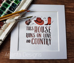Country Music Home - 8" Mounted Watercolour Print