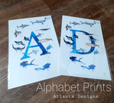 A4 Scuba Diving & Sea Life Alphabet Prints