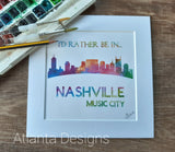 Rather Be In Nashville- 8" Country Music Mounted Watercolour Print