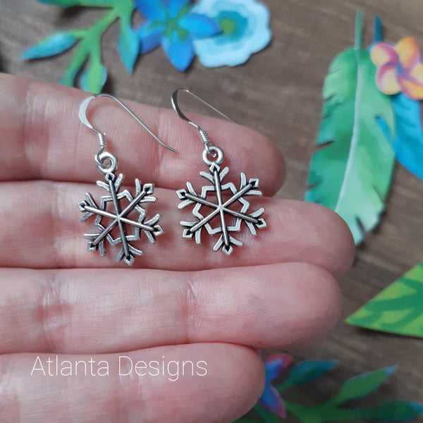 Filigree Snowflakes - Christmas Charm Earrings