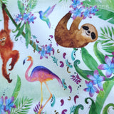 Tropical Animals Makeup Bag - Sloth, Flamingo, Orangutan, Toucan