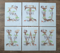 Safari Animals - A-Z Alphabet Print - FREE Name Personalisation!