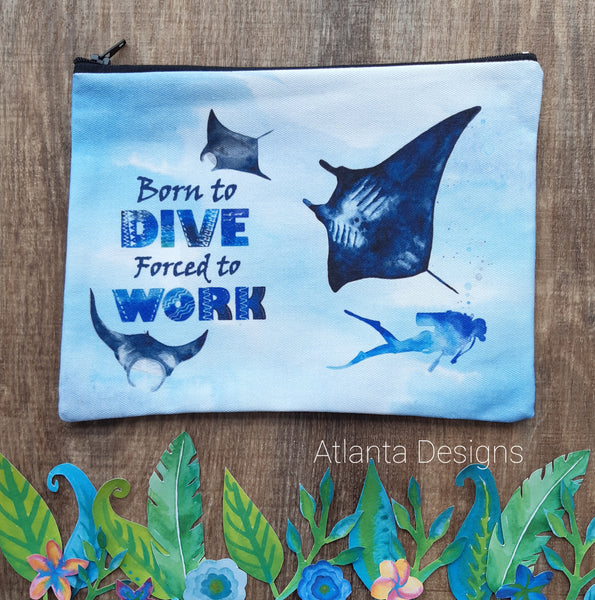 Scuba Diving - Manta Rays Makeup Bag