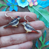 Woodpecker - Garden Birds Jewellery - Earrings or Necklace