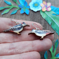 Woodpecker - Garden Birds Jewellery - Earrings or Necklace