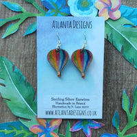 Hot Air Balloons - Illustrated Jewellery - Earrings or Necklace