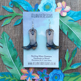 Cowboy Boots - Blue - Country Jewellery Earrings or Necklace