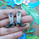 Cowboy Boots - Blue - Country Jewellery Earrings or Necklace