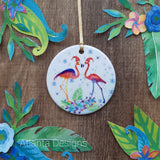 PERSONALISE ME! Tropical Flamingo - Individual Ceramic Hanging Christmas Decoration