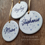 PERSONALISE ME! Elephant - Individual Ceramic Hanging Christmas Decoration