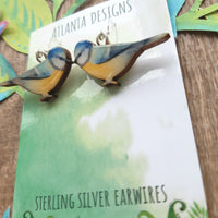 Blue Tit - Garden Birds Illustrated Jewellery - Earrings or Necklace