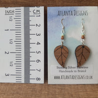 Wooden Boho Leaf Earrings