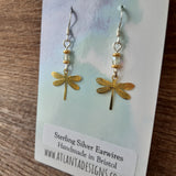 Dragonfly Earrings (Gold Colour)