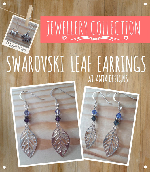 JEWELLERY - Swarovski & Leaf Earrings